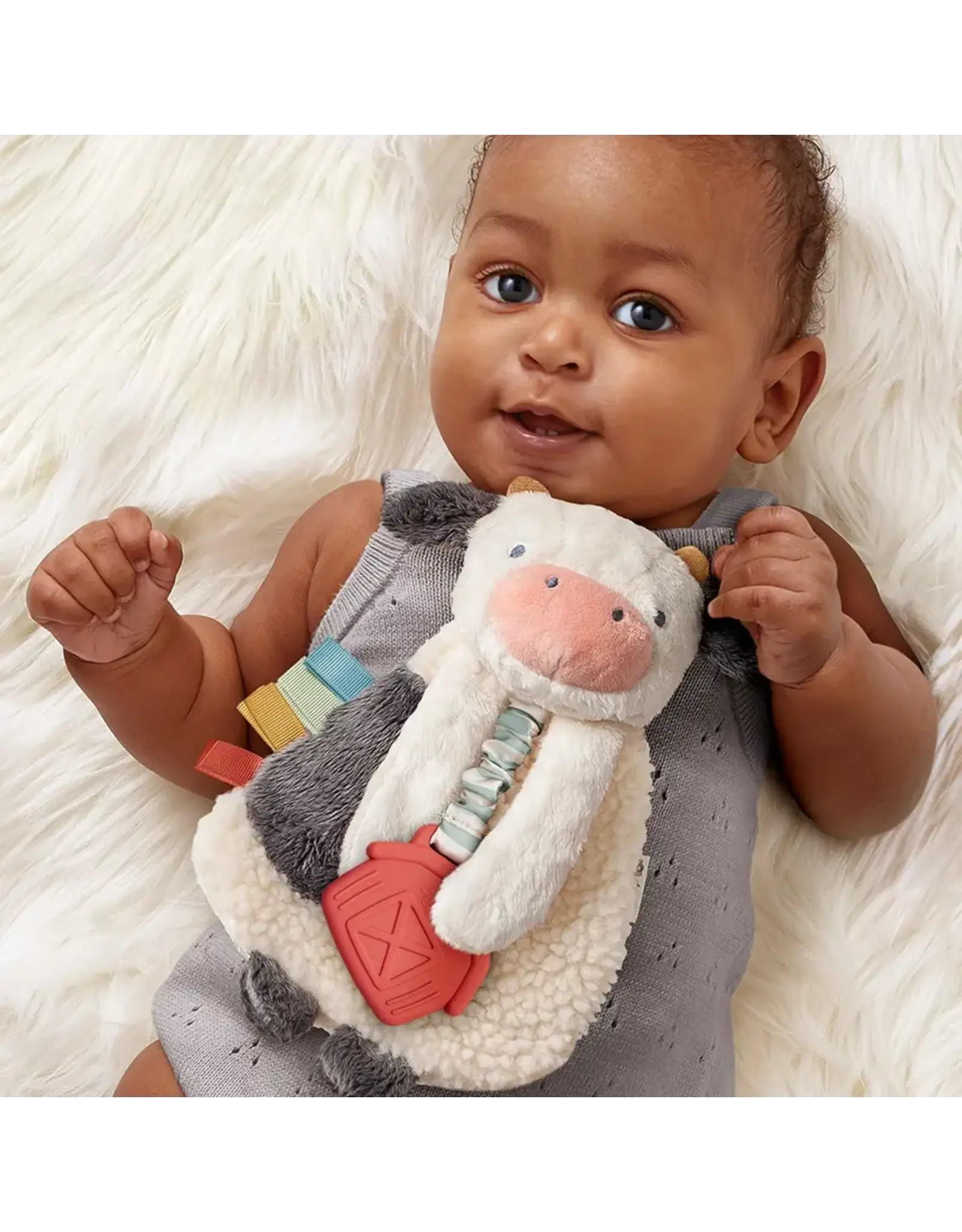 Itzy Ritzy Itzy Ritzy- Plush Lovey w/Silicone Toy: Cow