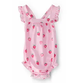 Mila & Rose Mila & Rose- Sweet Strawberries Cross Back Romper