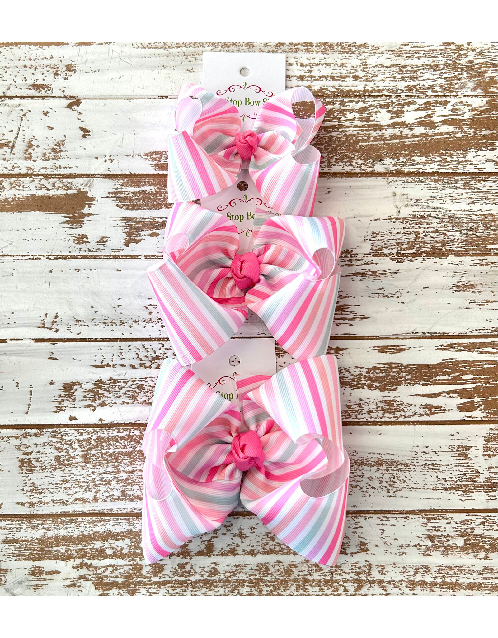 One Stop Bow Shop One Stop - Sweet Lollipop Stripes Bow