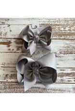 Beyond Creations Beyond Creations- Grey Grosgrain Knot Bow