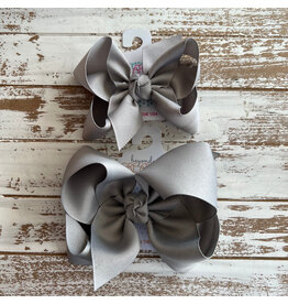 Beyond Creations Beyond Creations- Grey Grosgrain Knot Bow