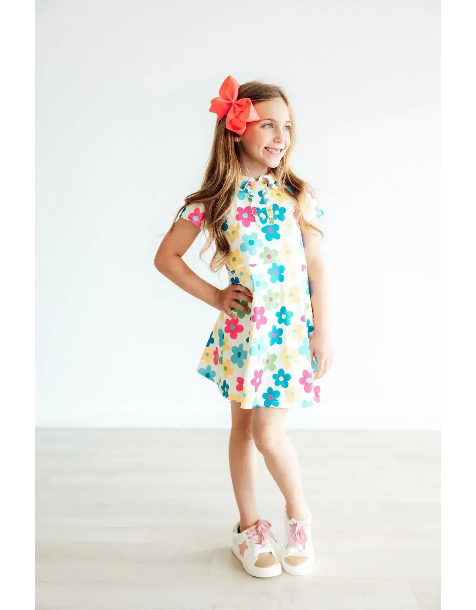 Mila & Rose Mila & Rose- Groovy Blooms S/S Polo Dress