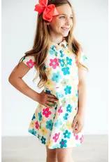 Mila & Rose Mila & Rose- Groovy Blooms S/S Polo Dress