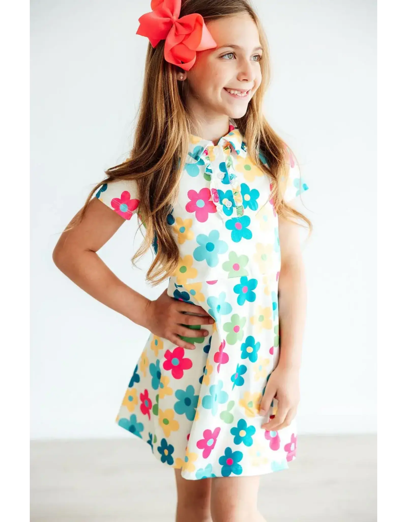 Mila & Rose Mila & Rose- Groovy Blooms S/S Polo Dress
