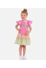 Bonnie  Jean Bonnie Jean- Bailey Mixed Print Dress with Bag