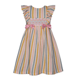 Bonnie  Jean Bonnie Jean- Pink Striped Smocking Dress