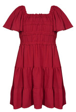 Bonnie  Jean Bonnie Jean- Red Smocked Tiered Dress