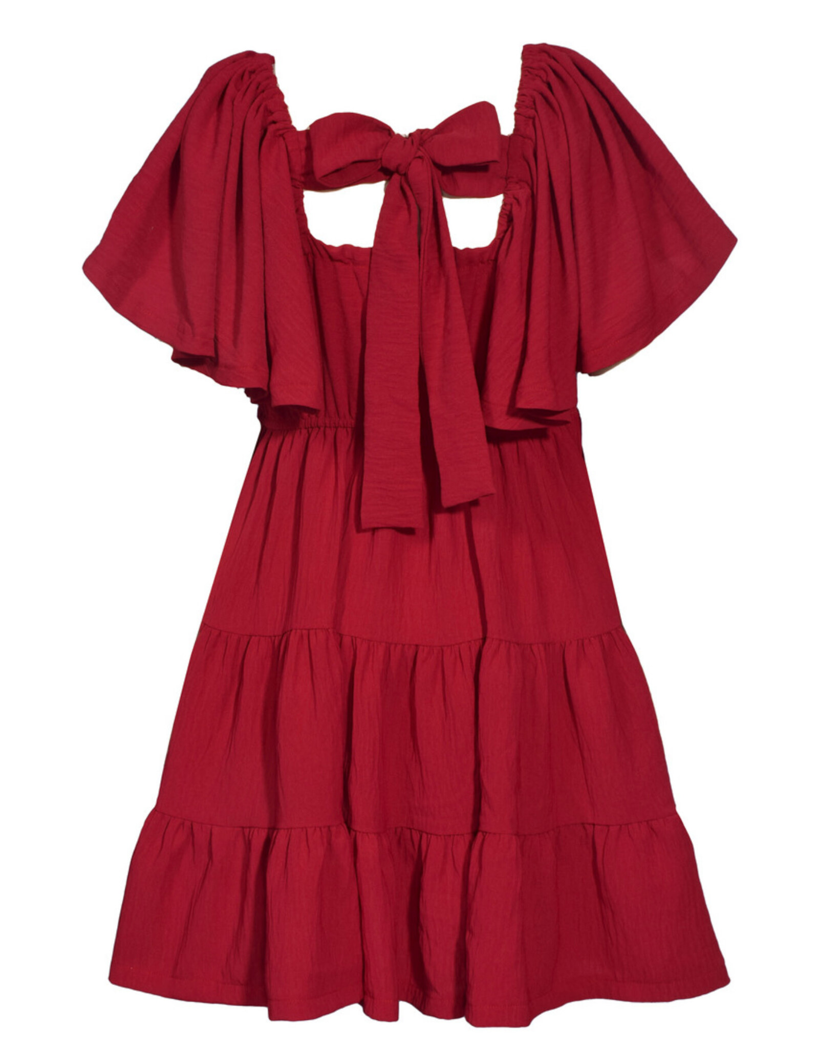 Bonnie  Jean Bonnie Jean- Red Smocked Tiered Dress