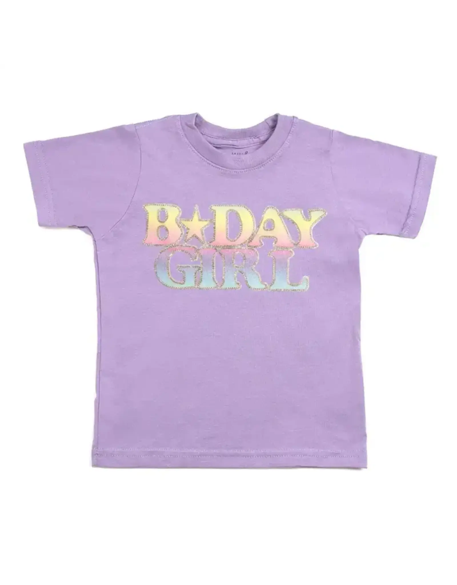 Sweet Wink- Pastel Rainbow BDay Girl Patch TShirt: Lav