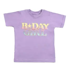 Sweet Wink Sweet Wink- Pastel Rainbow BDay Girl Patch TShirt: Lav