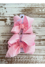 Beyond Creations Beyond Creations- Light Pink Glitter Metallic Knot Bow