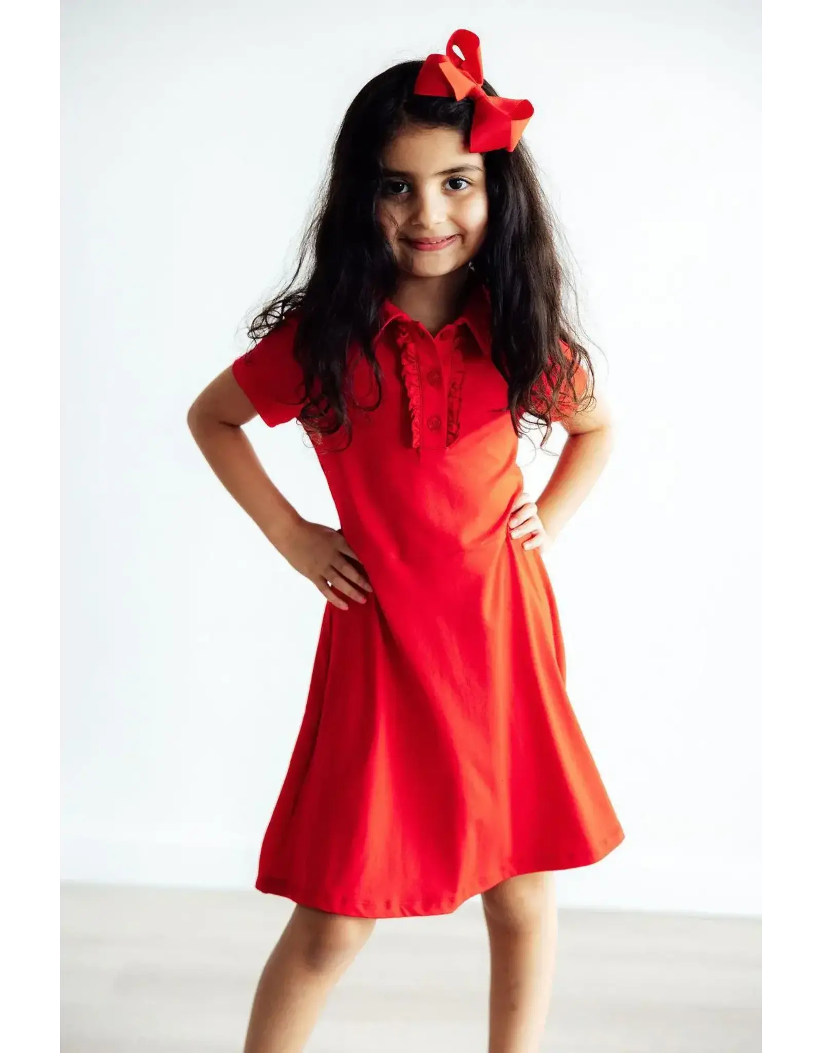 Mila & Rose Mila & Rose- Red S/S Polo Dress