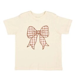 Sweet Wink Sweet Wink- Gingham Bow Patch S/S Natural Tshirt