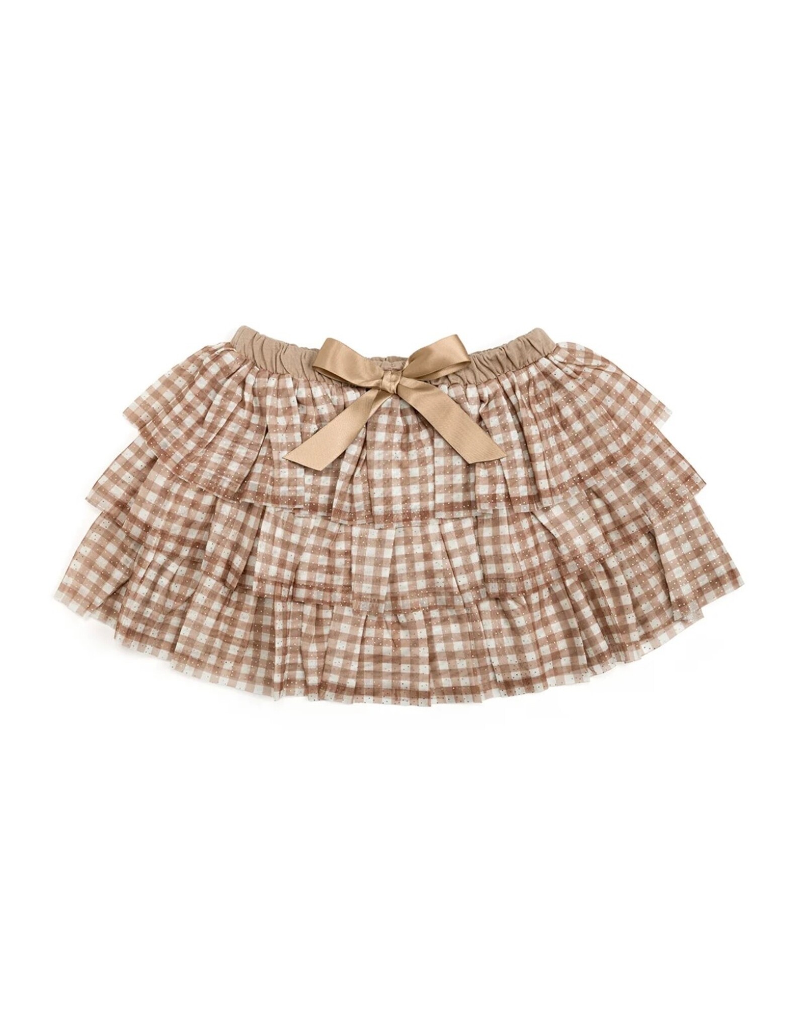 Sweet Wink- Gingham Printed Tulle Tiered Tutu