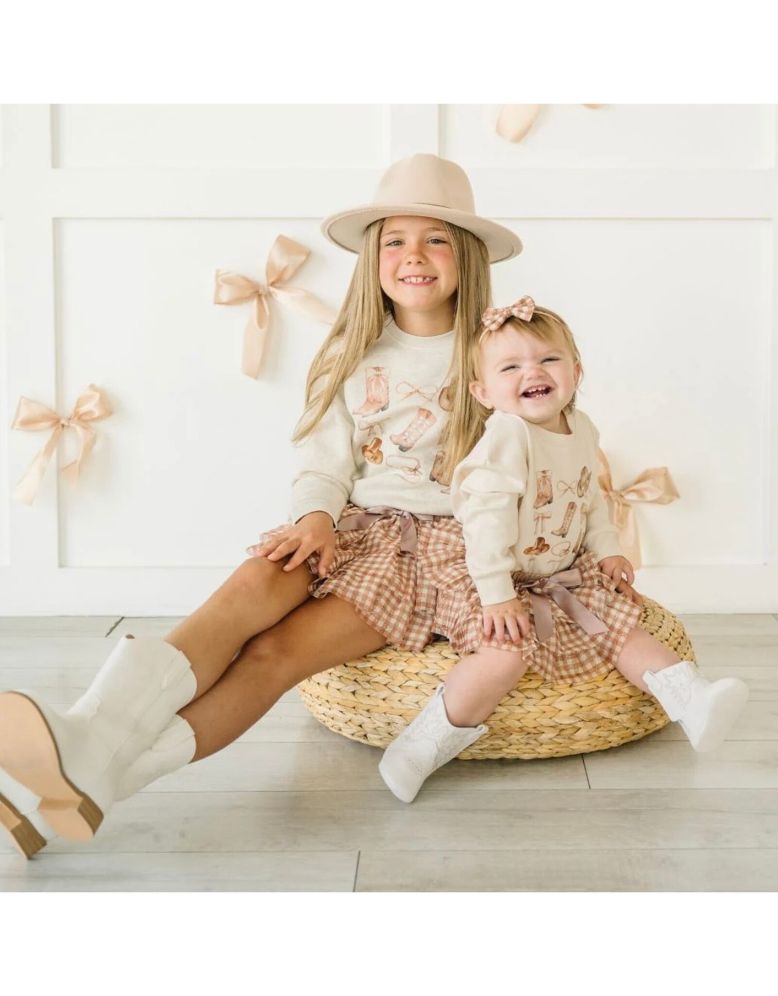 Sweet Wink- Cowgirl Cutie L/S Natural Romper