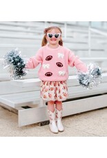 Sweet Wink- Football Bows Patch Knit Sweater