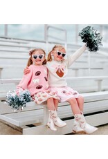 Sweet Wink- Football Bows Patch Knit Sweater