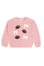 Sweet Wink- Football Bows Patch Knit Sweater