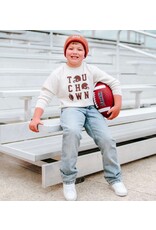 Sweet Wink- Football Lace Patch Mocha Beanie