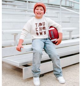 Sweet Wink- Football Lace Patch Mocha Beanie