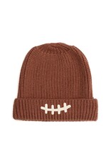 Sweet Wink- Football Lace Patch Mocha Beanie