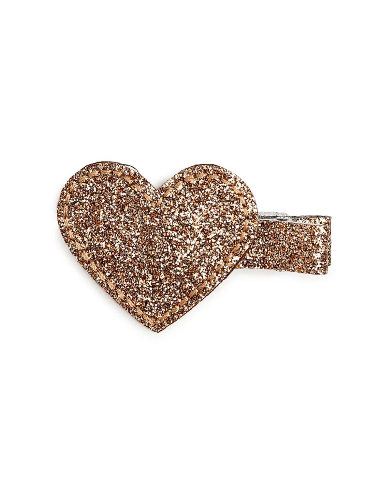 Sweet Wink- Bronze Glitter Heart Clip