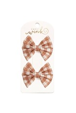 Sweet Wink Sweet Wink- Gingham Printed Tulle Bow Clip Set