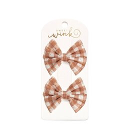 Sweet Wink Sweet Wink- Gingham Printed Tulle Bow Clip Set
