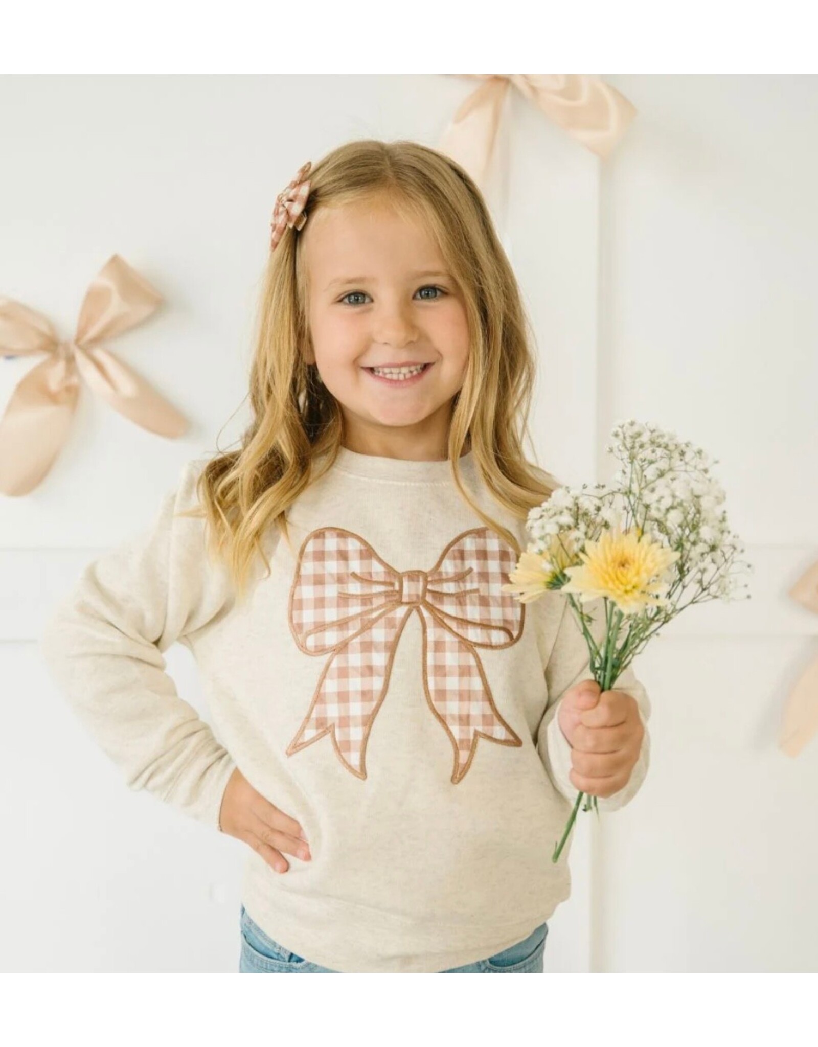 Sweet Wink Sweet Wink- Gingham Printed Tulle Bow Clip Set