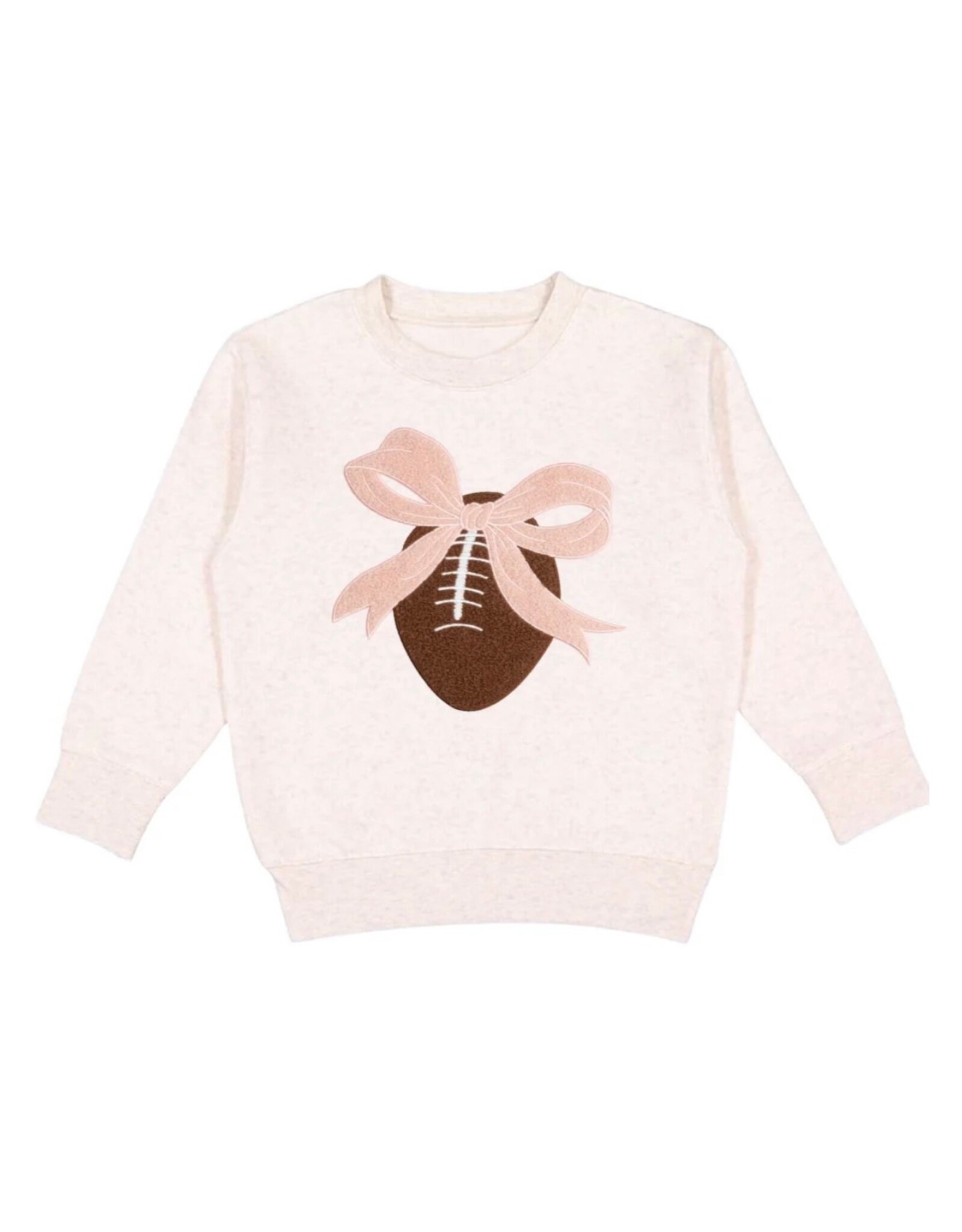 Sweet Wink- Coquette Football Patch Natural Sweatshirt