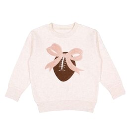 Sweet Wink- Coquette Football Patch Natural Sweatshirt