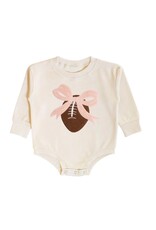 Sweet Wink- Coquette Football Patch L/S Natural Romper