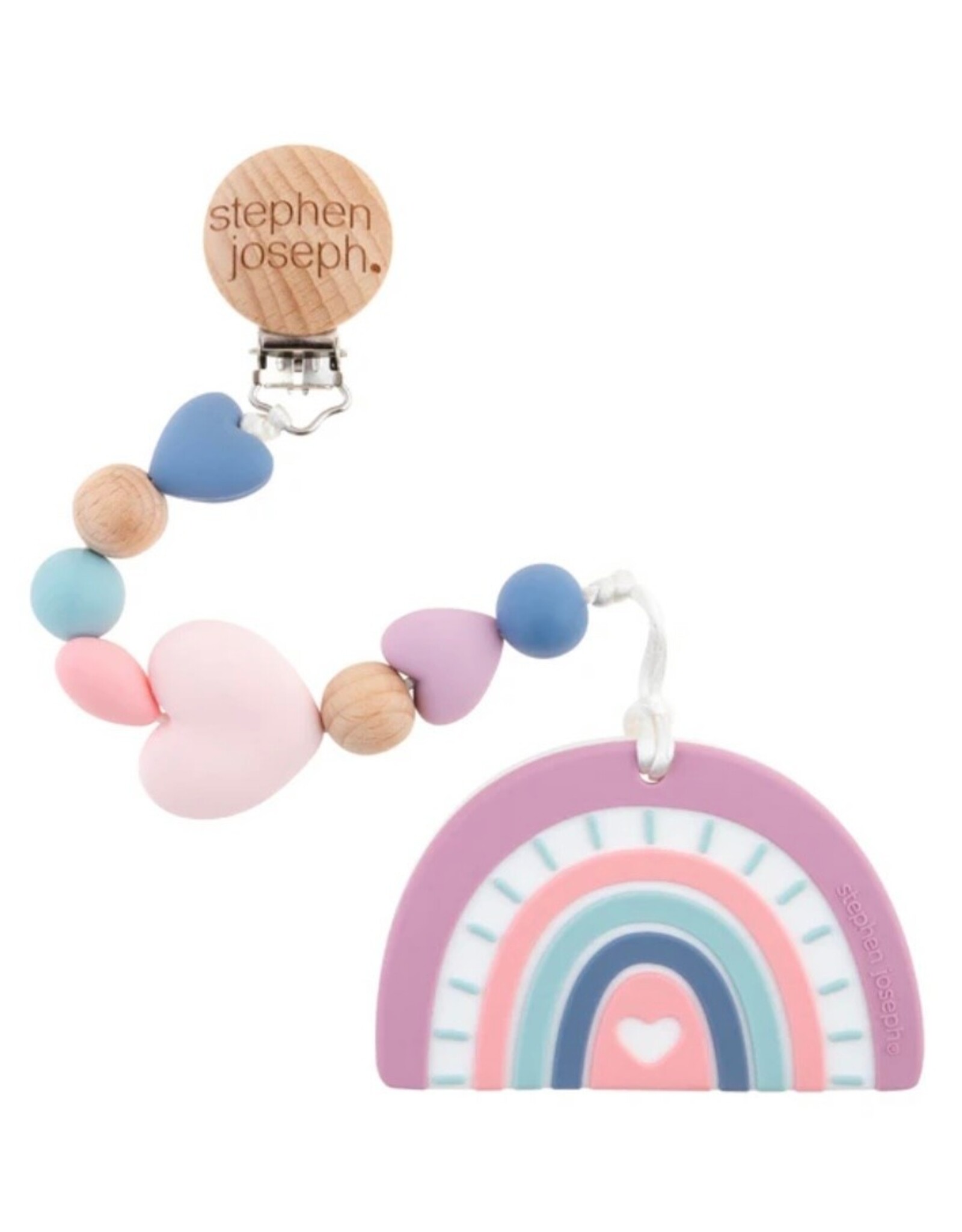 stephen joseph Stephen Joseph- Rainbow Sillicone Teether w/ Pacifier Clip