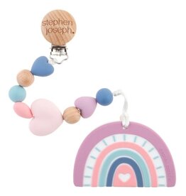 stephen joseph Stephen Joseph- Rainbow Sillicone Teether w/ Pacifier Clip