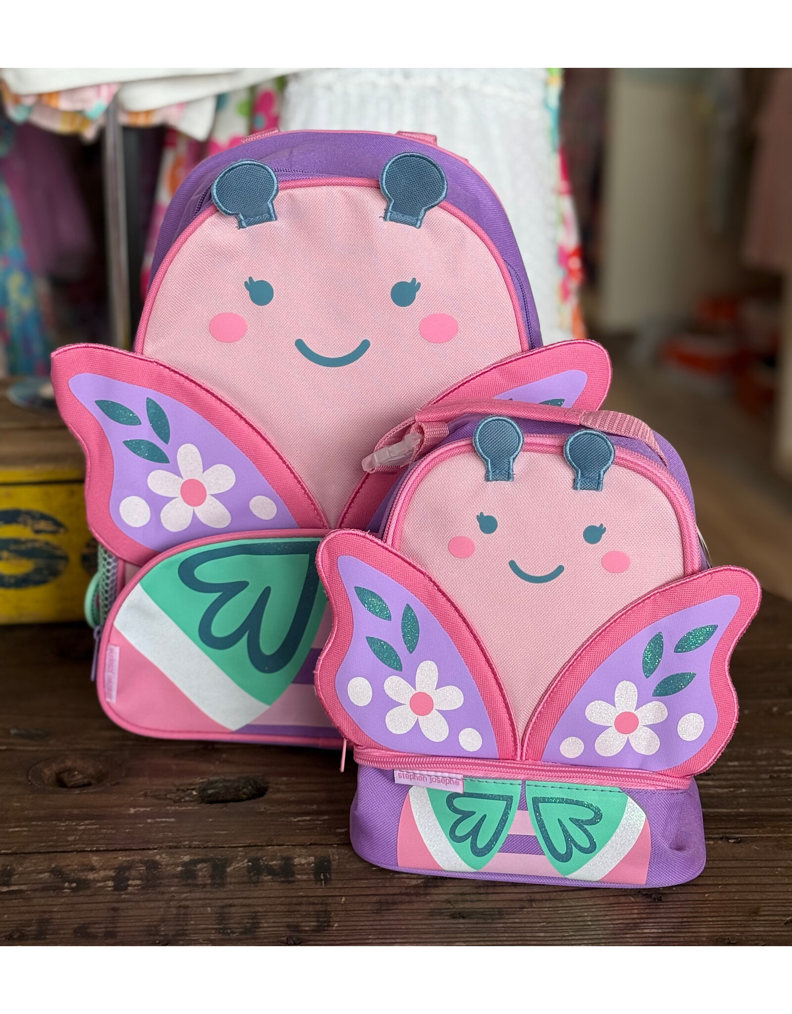 stephen joseph Stephen Joseph- Sidekick Backpack & Lunch Pal Set: Butterfly