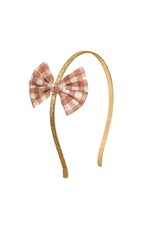 Sweet Wink- Gingham Printed Tulle Bow Headband
