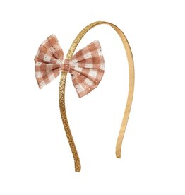 Sweet Wink- Gingham Printed Tulle Bow Headband