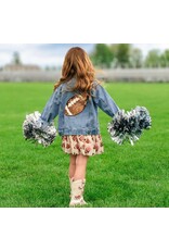 Sweet Wink- Game Day Football Sequin Patch Denim Jacket