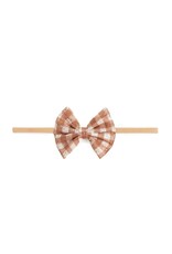 Sweet Wink- Gingham Printed Tulle Bow Baby Headband