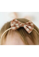 Sweet Wink- Gingham Printed Tulle Bow Baby Headband