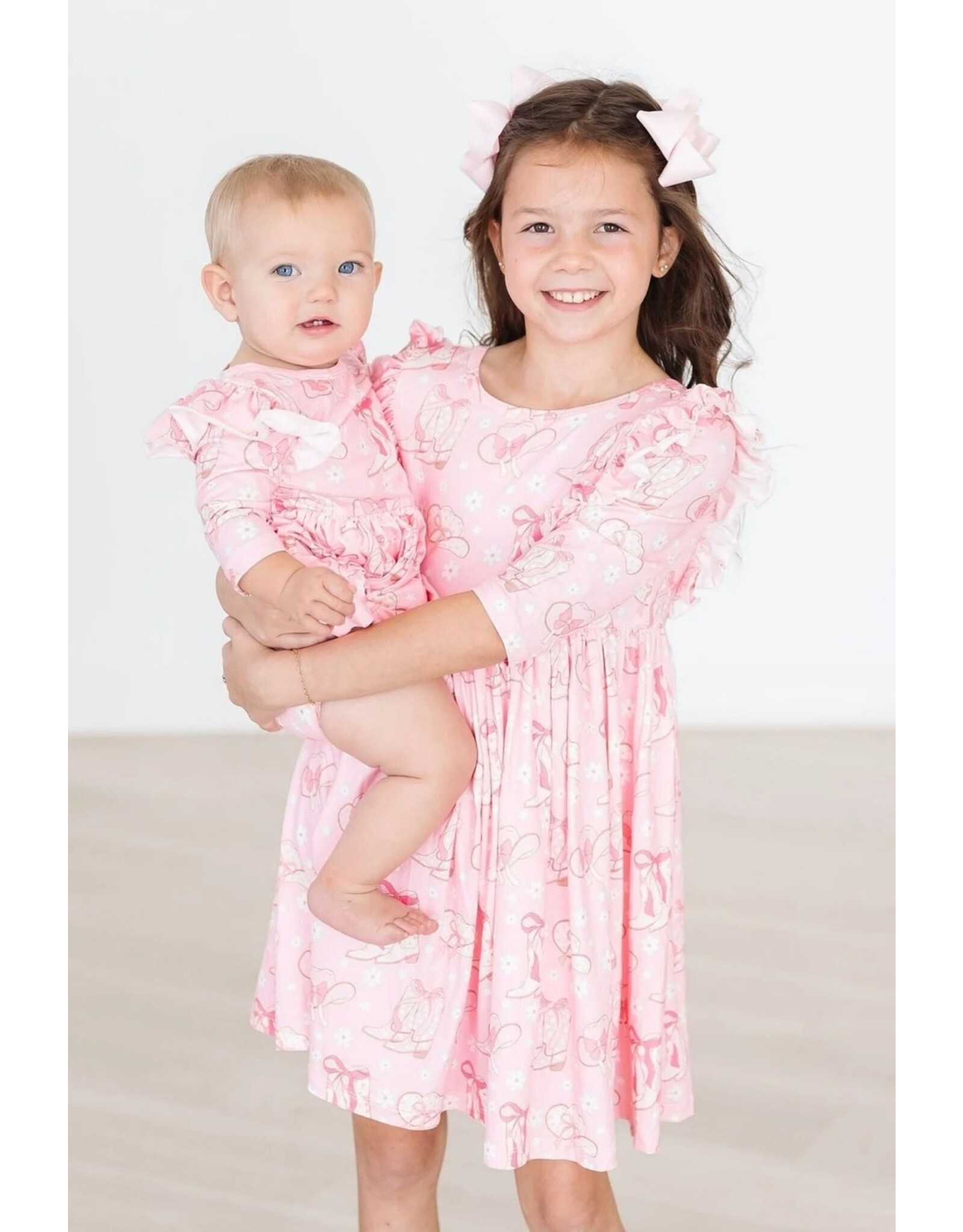 Mila & Rose Mila & Rose- Howdy 3/4 Sleeve Flutter Twirl Bodysuit