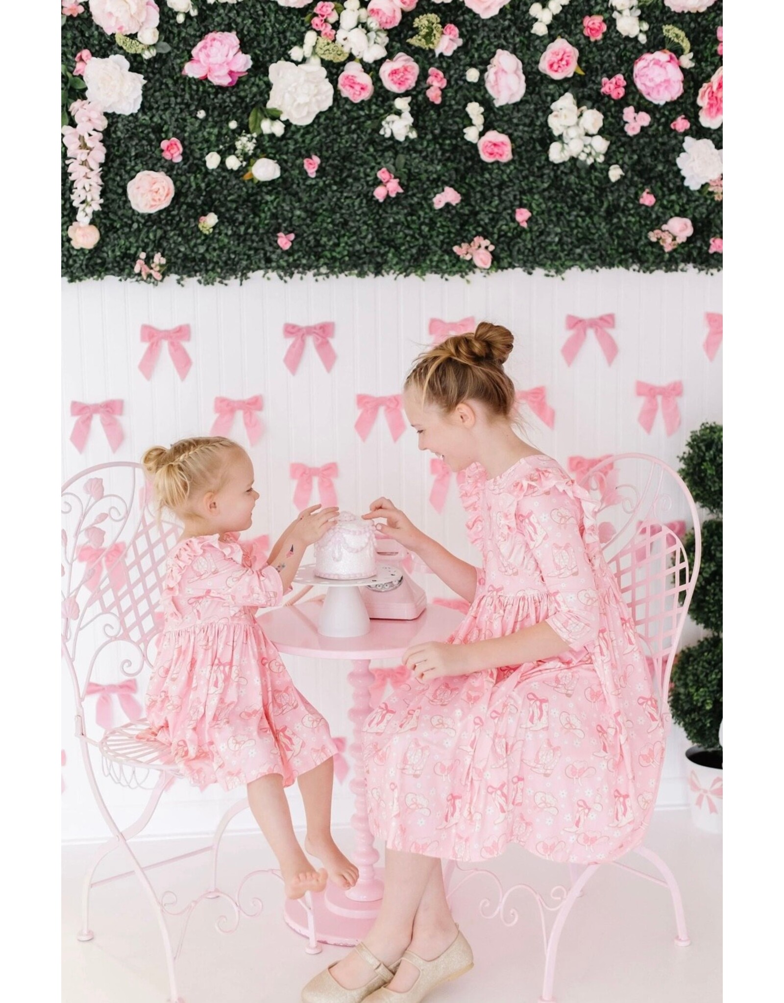 Mila & Rose Mila & Rose- Howdy 3/4 Sleeve Ruffle Twirl Dress