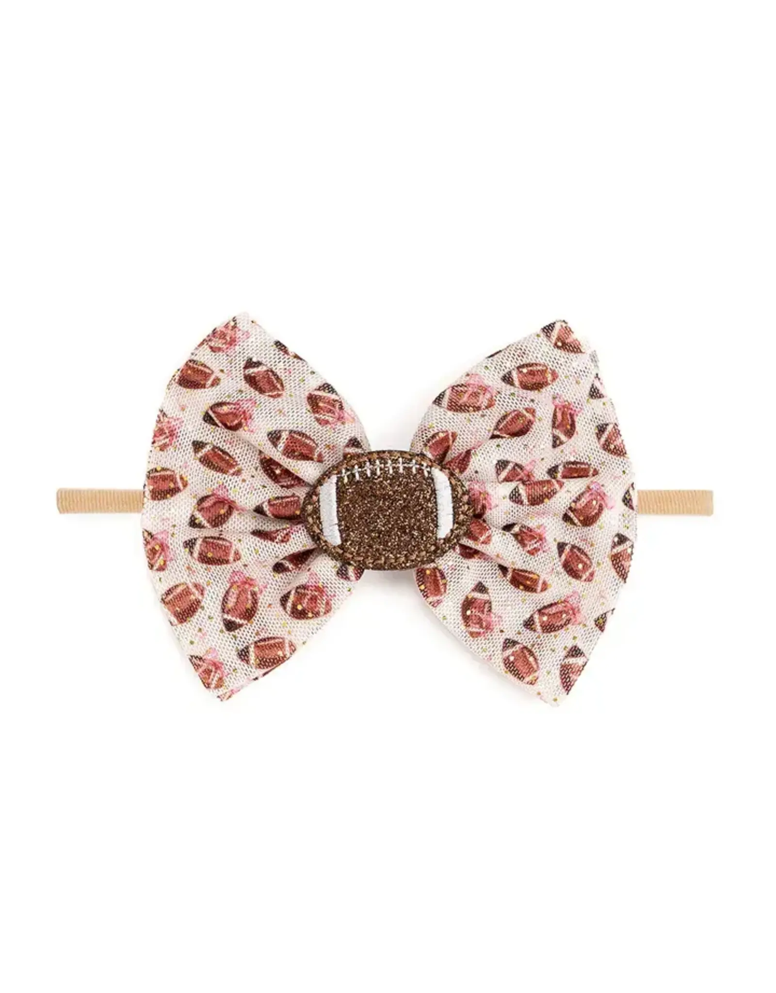 Sweet Wink- Football Cutie Tulle Bow Baby Headband