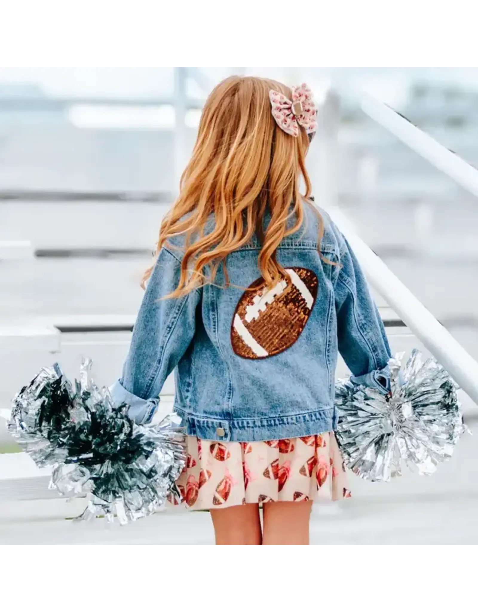 Sweet Wink- Football Cutie Tulle Bow Clip