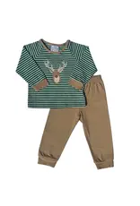 Three Sisters Three Sisters- Deer Applique Jogger Set