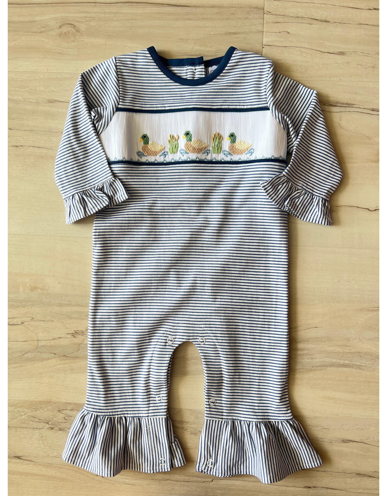 Three Sisters Three Sisters- Mallard Duck Smocked Ruffle Romper