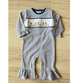 Three Sisters Three Sisters- Mallard Duck Smocked Ruffle Romper