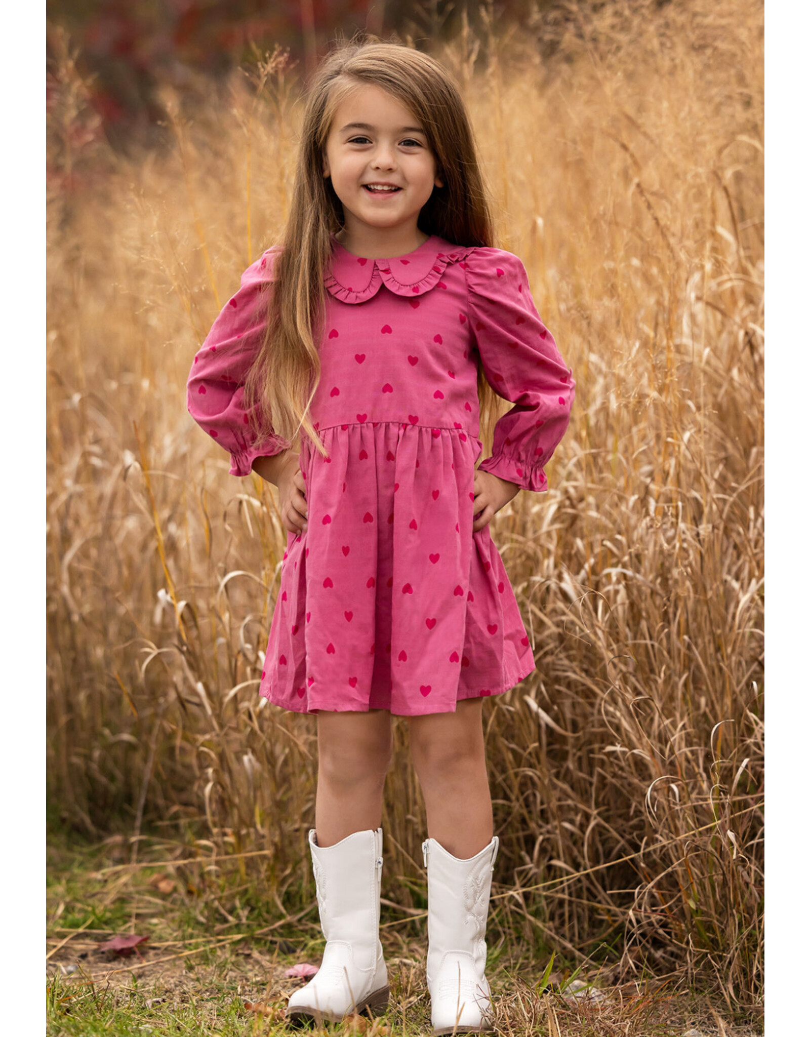 Mabel & Honey Mabel & Honey- Perfect in Pink Heart Dress