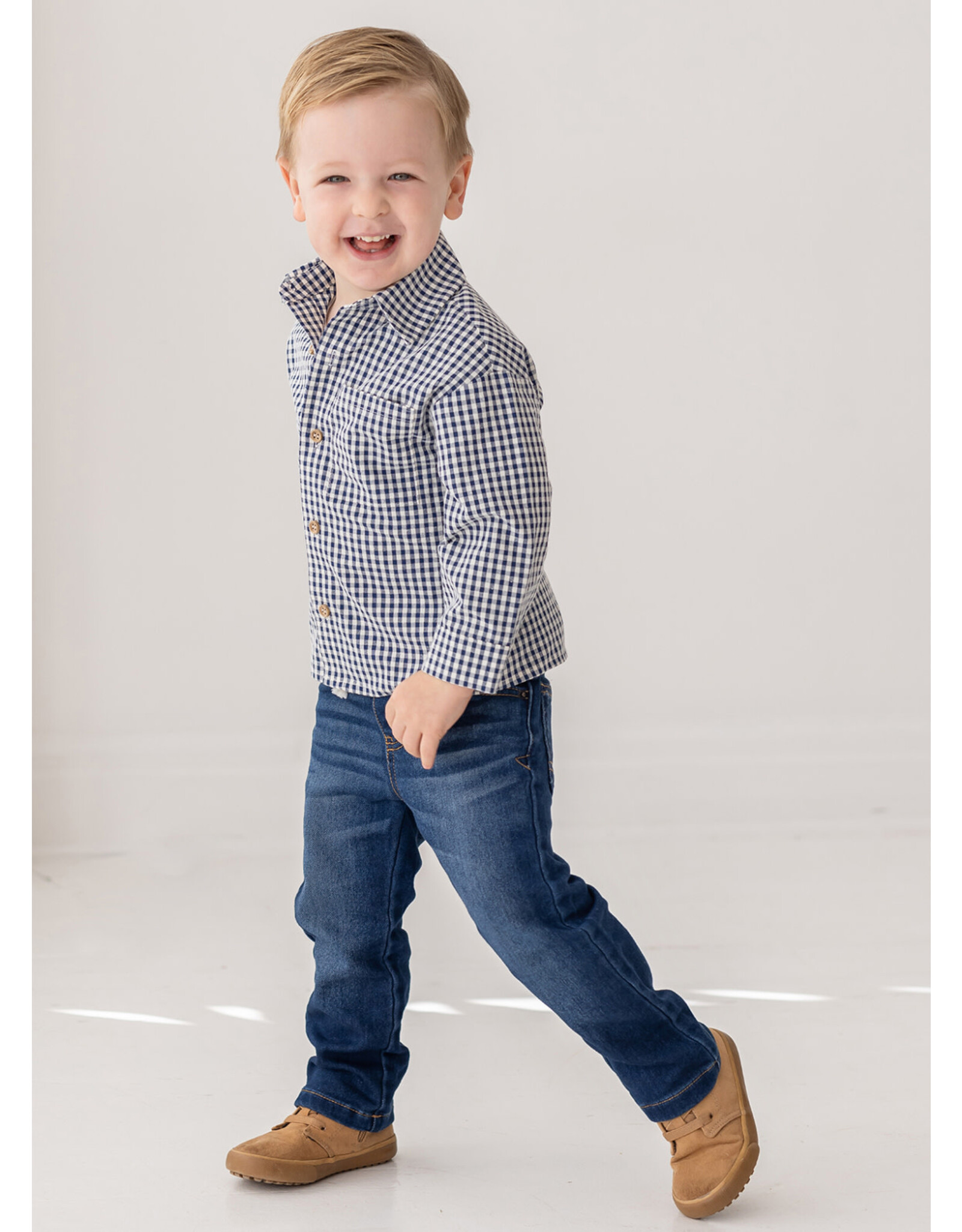 Beckett Bear Beckett & Bear- Liam Blue L/S Button Down Shirt