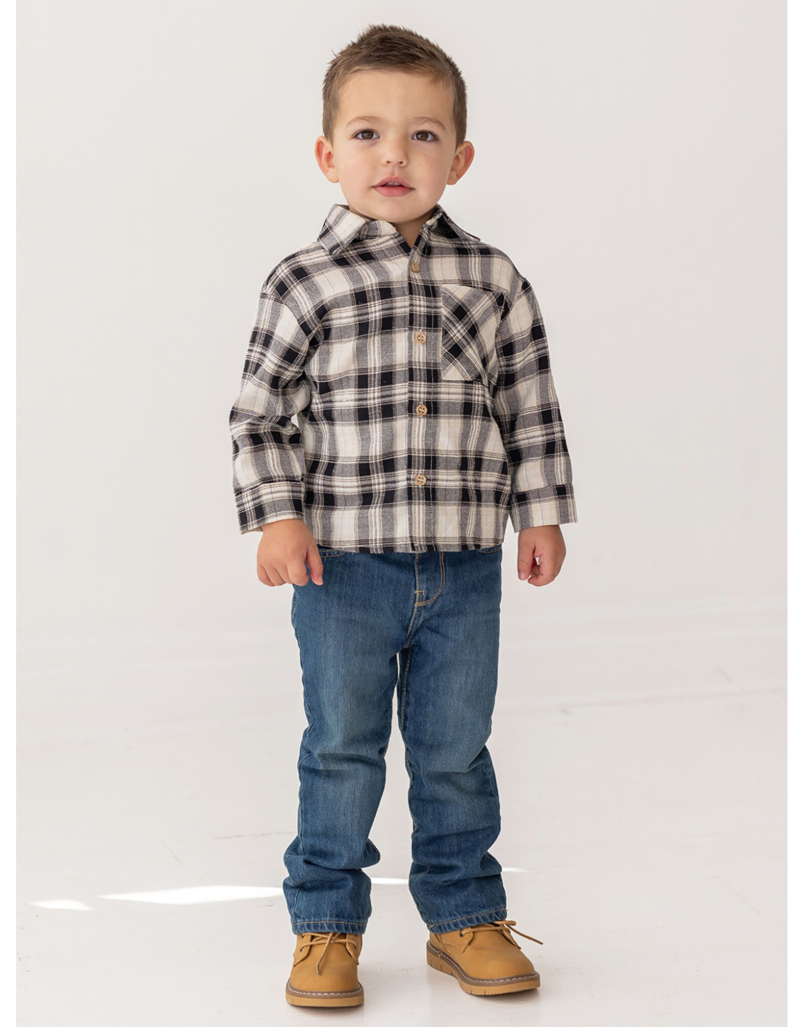 Beckett Bear Beckett & Bear- Elijah Black L/S Button Down Shirt